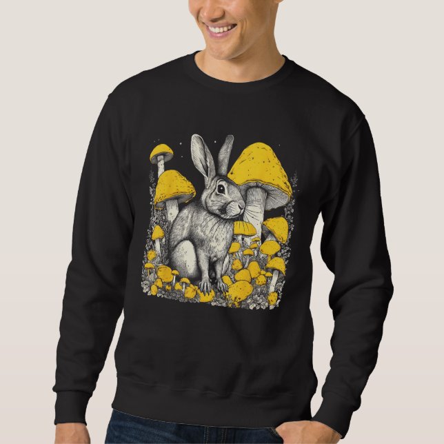 Sudadera Colorful Illustrations Rabbit With Mushrooms (Anverso)