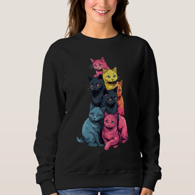 Sudadera Colorful LGBT Pride American Shorthair Cat Pile (Anverso)