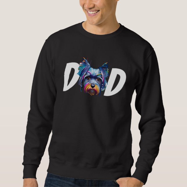 Sudadera Colorful Miniature Schnauzer Dad Dog  Fathers Day  (Anverso)
