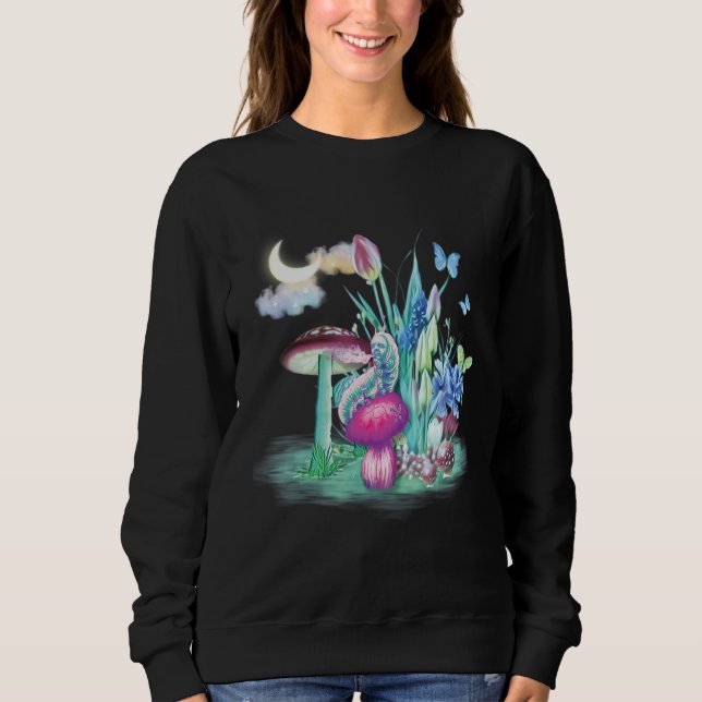 Sudadera Colorful Mycology Mushrooms caterpillar Mushroom c (Anverso)