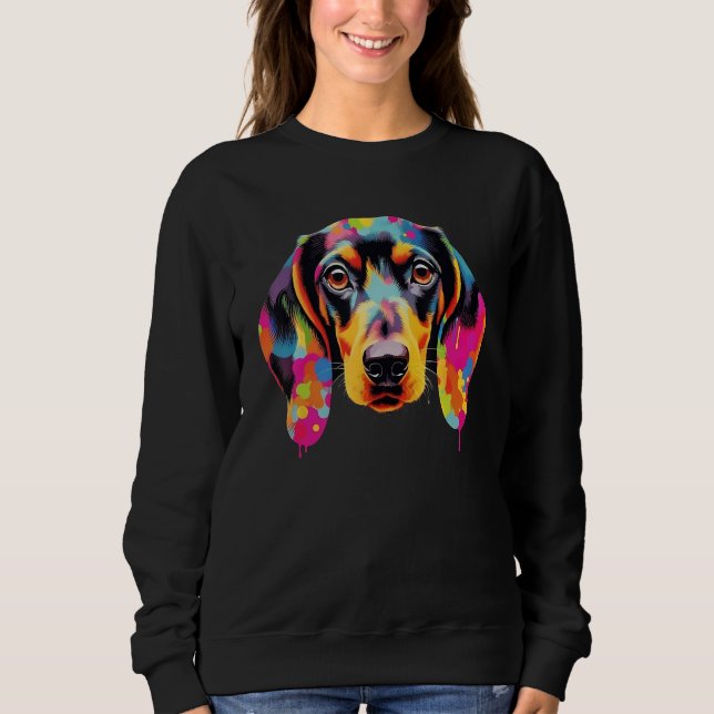 Sudadera Colorful Pop Dachshund  Portrait (Anverso)