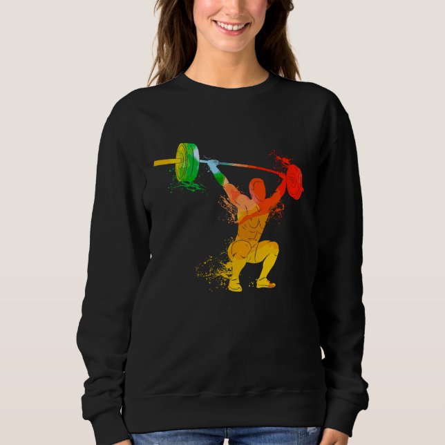 Sudadera Colorful Pop Portrait Bodybuilding Weightlifting (Anverso)