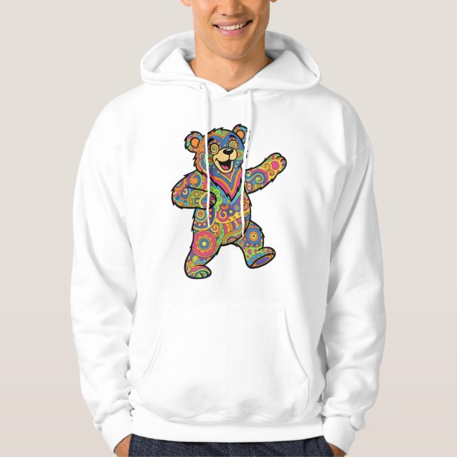 Sudadera Colorful Psychedelic Teddy Bear Art (Anverso)