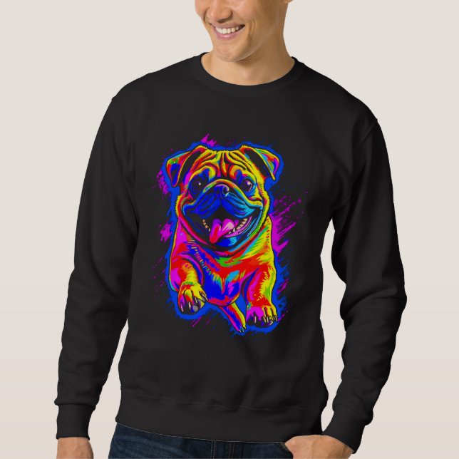 Sudadera Colorful Pug Dog (Anverso)