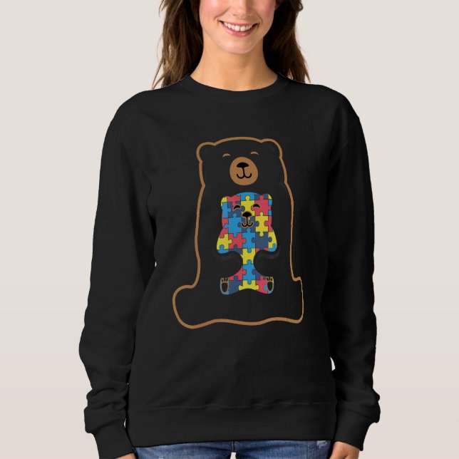 Sudadera colorful puzzle pieces Autism Awareness   bear (Anverso)