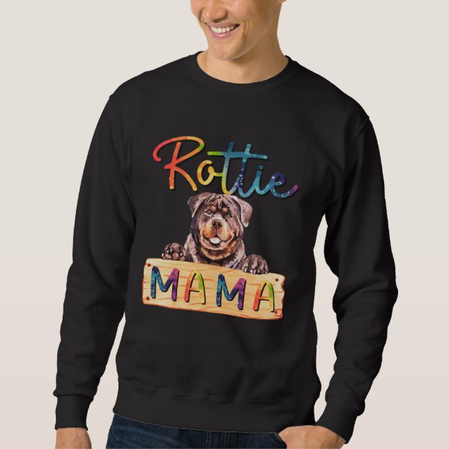 Sudadera Colorful Rottweiler Rottie Mama  Dog Mom (Anverso)