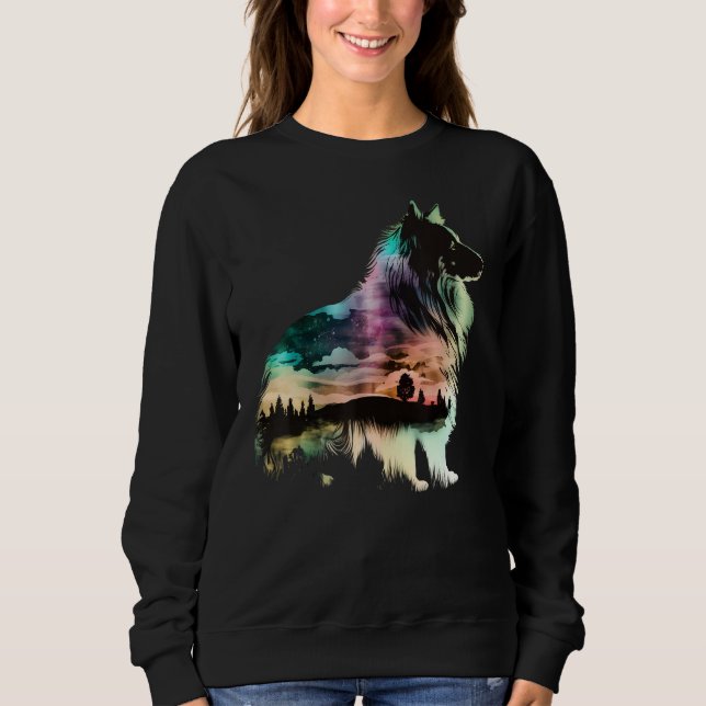 Sudadera Colorful Sheltie Nature Shetland Sheepdog Reflecti (Anverso)
