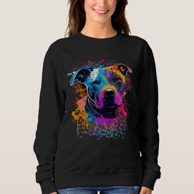 Sudadera Colorful Splash Staffordshire Bull Terrier Portrai (Anverso)