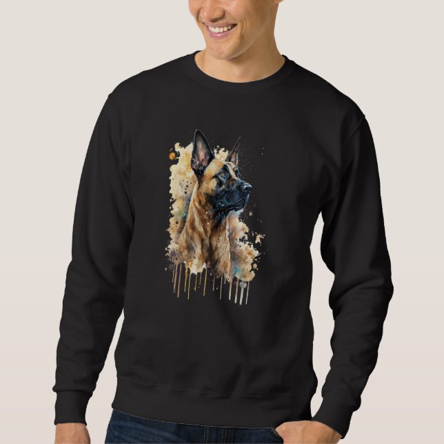 Sudadera Colorful watercolor splash Belgian Malinois (Anverso)