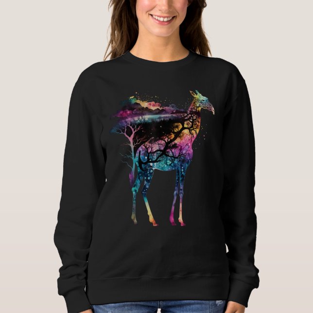 Sudadera Colorful Wilderness Nature Giraffe Reflection (Anverso)