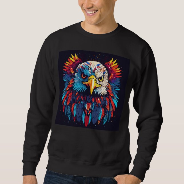 Sudadera Colorida Cabeza de Águila Camisas Gráficas" (Anverso)