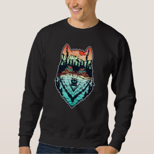 Sudadera Colorida cabeza de lobo arte callejero de moda en