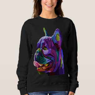 Sudadera Colorida cabeza de pug Geométrica Pop Art Classic 