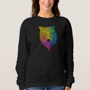 Sudadera Colorida cabeza del mundo Wolf Raglan