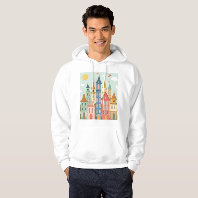 Sudadera Colorida Ciudad de cuento de hadas (Anverso completo)