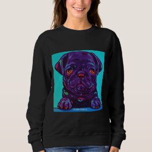 Sudadera Colorida diversión Black Pug- J. Whitsell Art Long