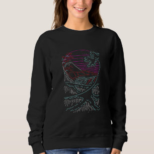 Sudadera Colorida línea retro Art Great Wave Hokusai