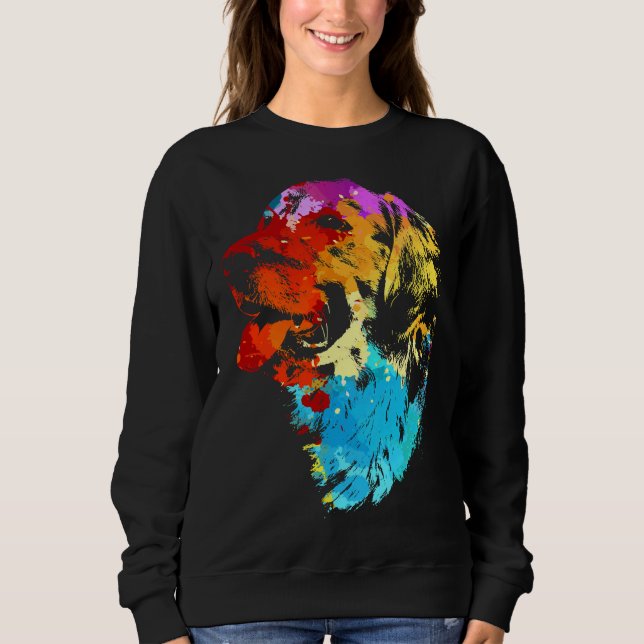 Sudadera Colorida Obra de Golden Retriever (Anverso)