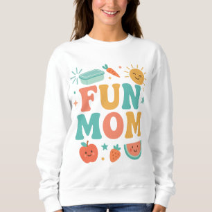 Sudadera Colorida Retro Diversión Mamá Corta Fruta Sunshine