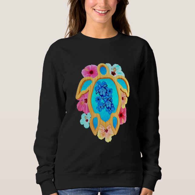 Sudadera Colorida tortuga tropical Hawaii Honu (Anverso)