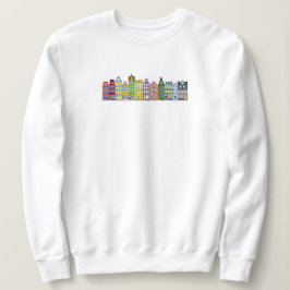 Sudadera Coloridas casas de fila de Amsterdam Cálida y acog