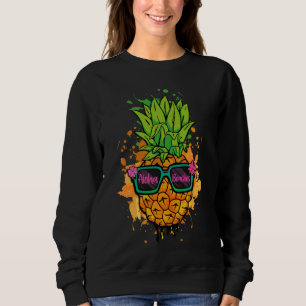 Sudadera Coloridas playas de Aloha piña hawaiana con sol
