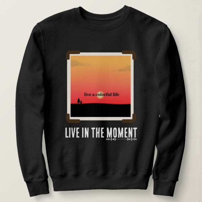 Sudadera Coloridas puestas de sol con texto moderno (Anverso del diseño)