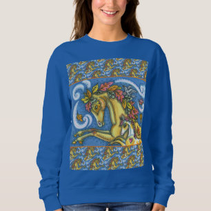 SUDADERA COLORIDAS SALIDAS DE OTOÑO EN CABALLO Y COLOR BLAN