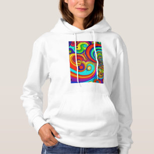 Sudadera Coloridas Y Groovy Arcoiris Swirls