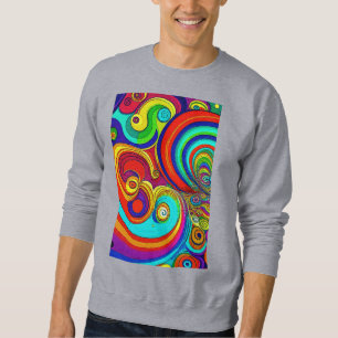 Sudadera Coloridas Y Groovy Arcoiris Swirls