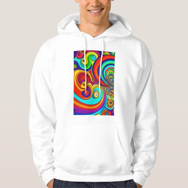 Sudadera Coloridas Y Groovy Arcoiris Swirls (Anverso)