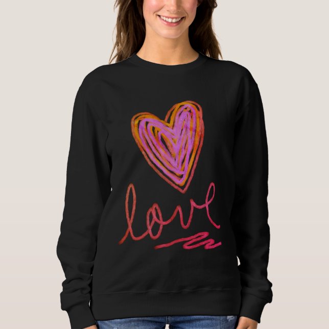 Sudadera Colorido Abstracto Corazón Usable Arte (Anverso)