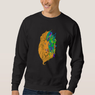 Sudadera Colorido brillante gráfico de cabeza de león de Gu