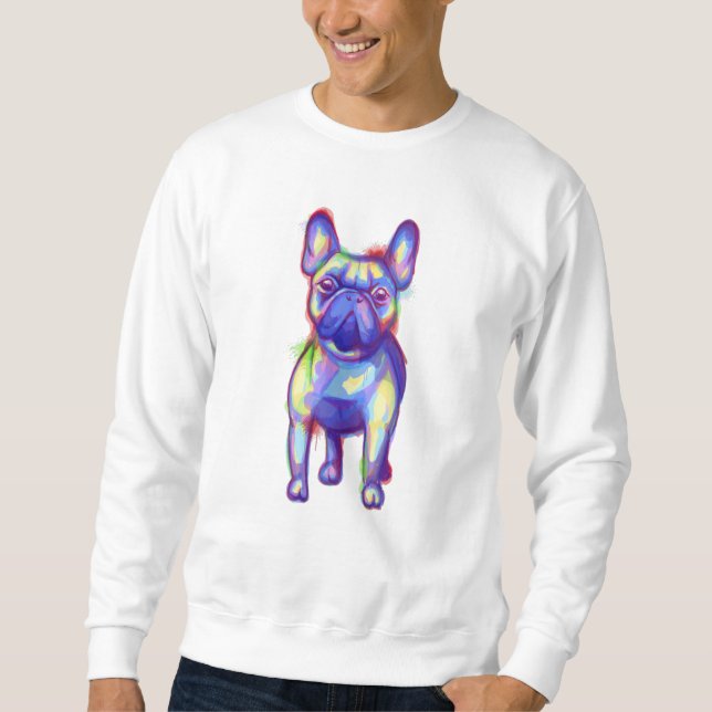 Sudadera Colorido Bulldog francés (Anverso)