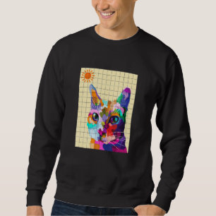 Sudadera Colorido Ca Colorful Cat Pop Art Style