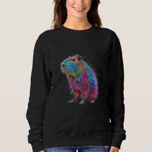 Sudadera Colorido Capybara Diseño de animales con arcoiris