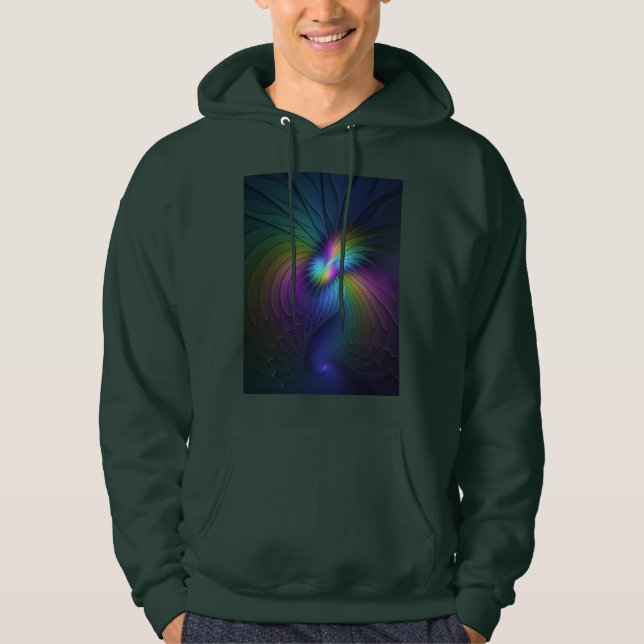 Sudadera Colorido Con Azul Moderno Resumen Arte Fractal (Anverso)