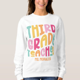 Sudadera Colorido diseño de texto de tercer grado del profe