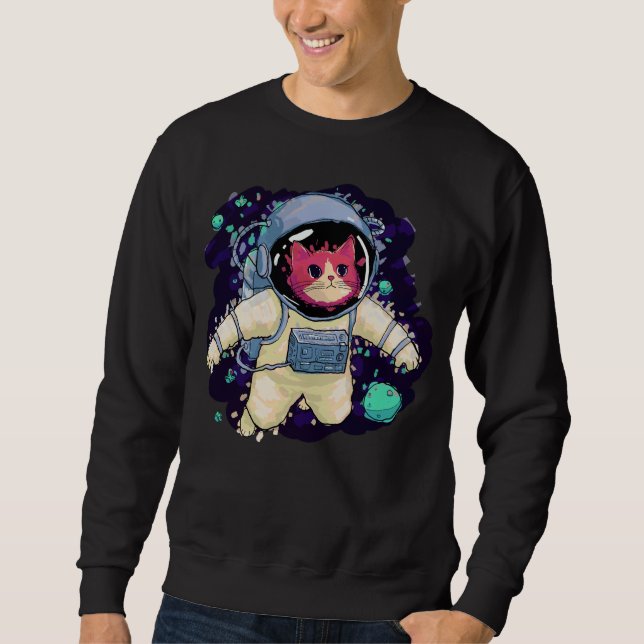Sudadera Colorido gato astronauta (Anverso)