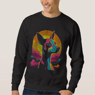 Sudadera Colorido Ilustracion Perro Retro Sunset