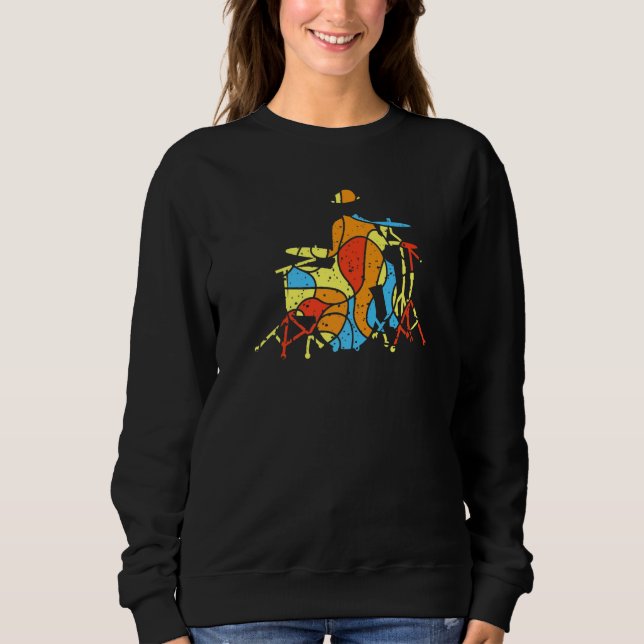 Sudadera Colorido Jazz Drummer estilo moderno (Anverso)