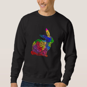Sudadera Colorido Mandala Art Rabbit Bunny Animal