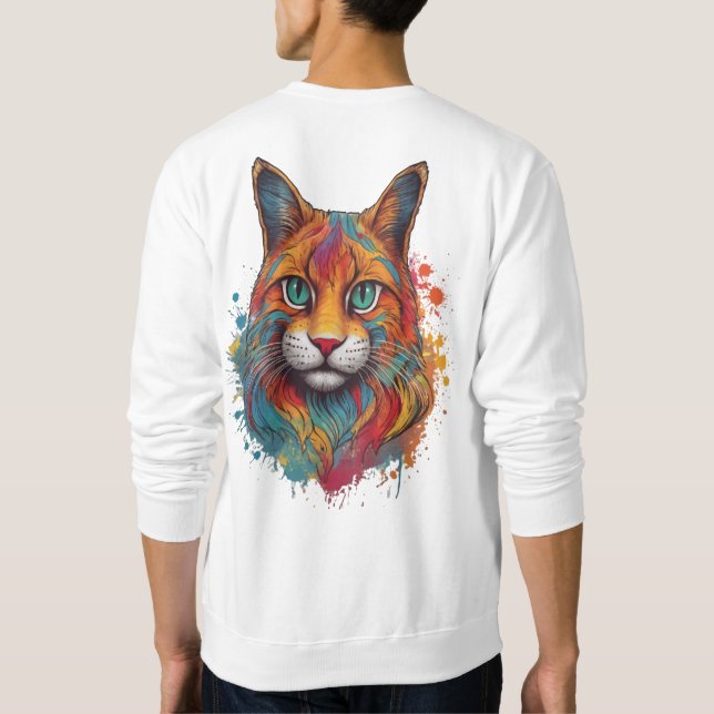 Sudadera colorido patrón de gato Shirt. (Reverso)