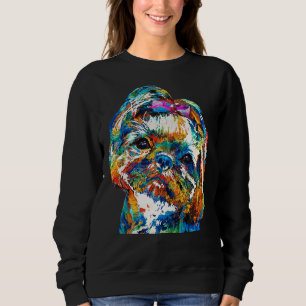 Sudadera Colorido Perro Shih Tzu Por Sharon Cummings
