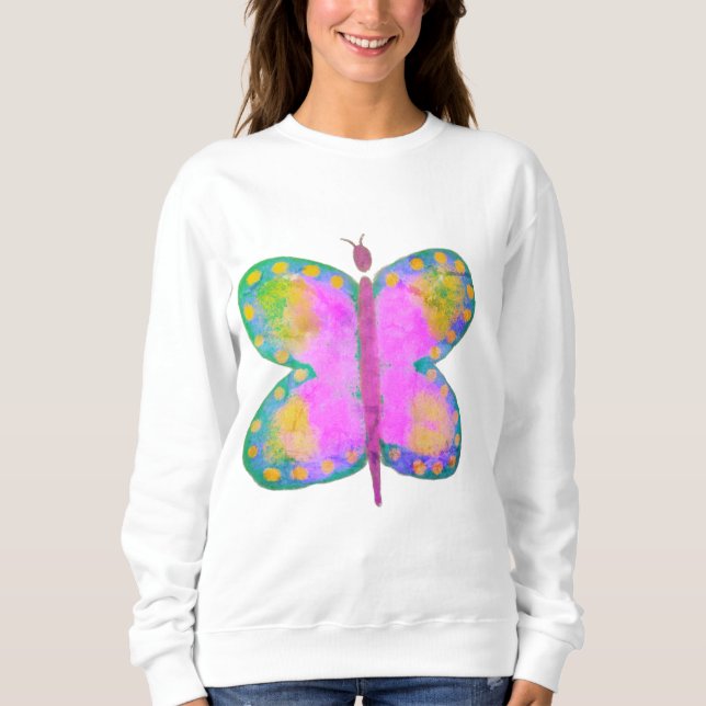 Sudadera Colorido Resumen Arte Mariposa Usable Arte (Anverso)