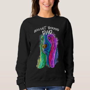 Sudadera Colorido retrato pop Basset perro perro padre'