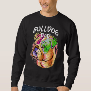 Sudadera Colorido retrato pop Bulldog perro día del padre