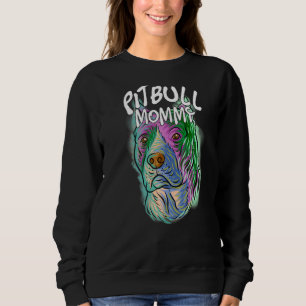 Sudadera Colorido retrato pop cachorro Pitbull Perro Mamá