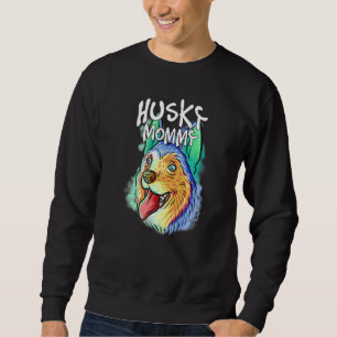 Sudadera Colorido retrato pop Husky Perro Día de la Madre M