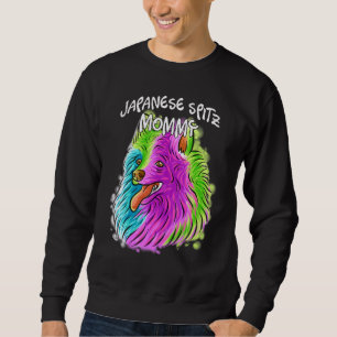 Sudadera Colorido retrato pop japonés Spitz Perro Mamá